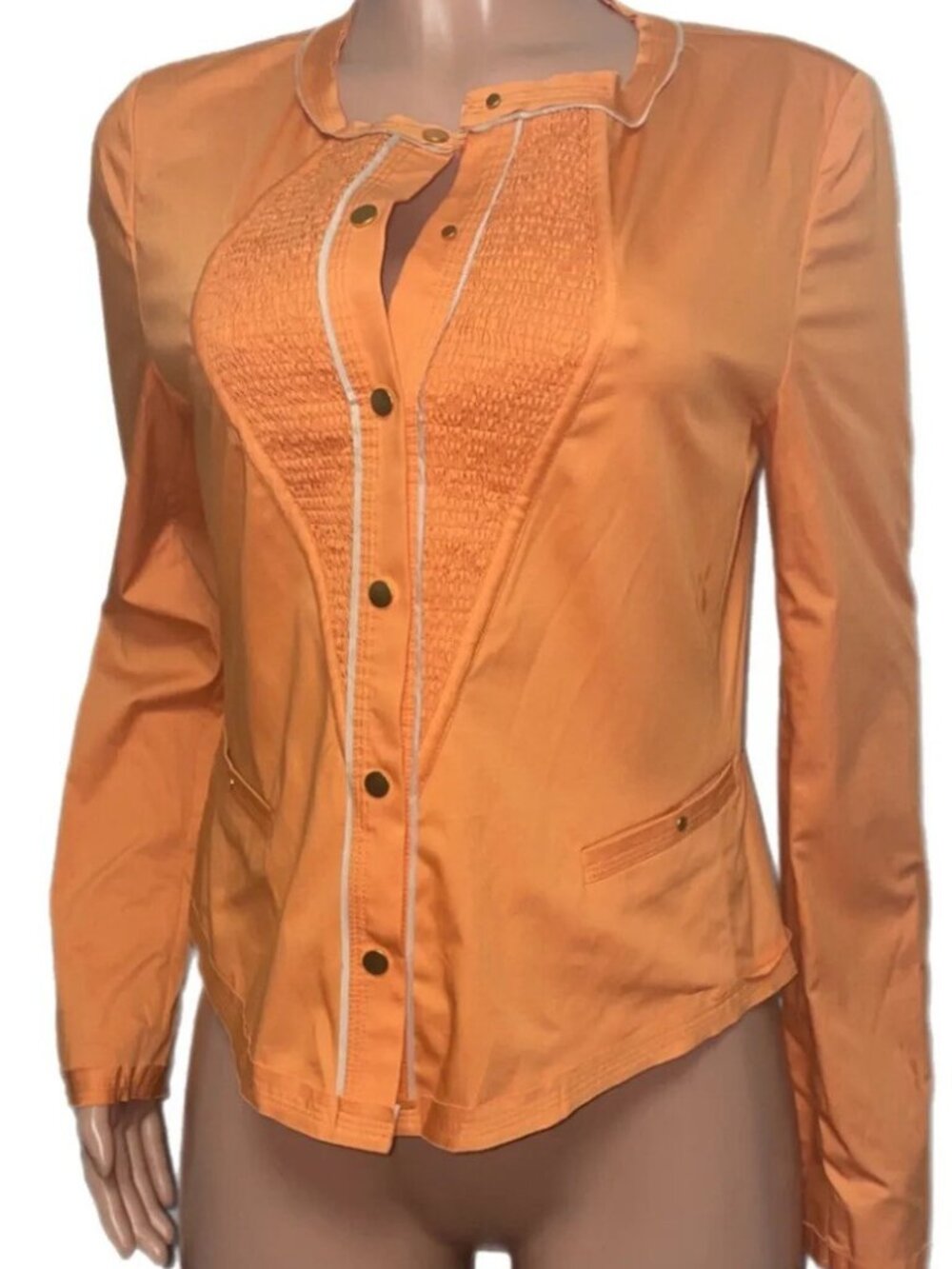 ELIE TAHARI LUCY Jacket Blazer Top Harem Orange Size S
